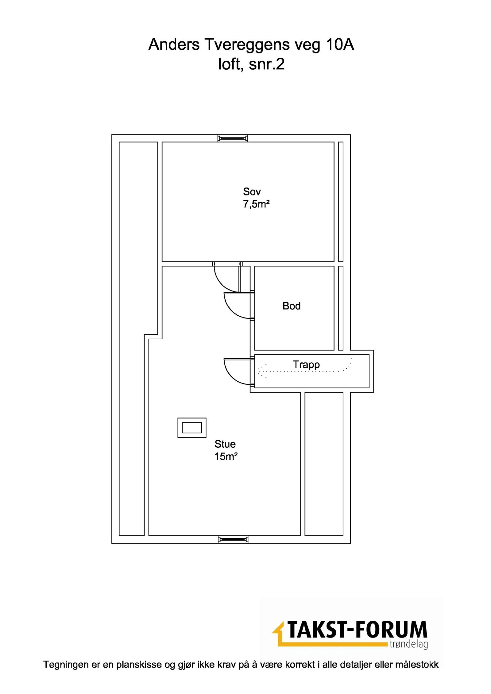 Plantegning loft. Galleribilde