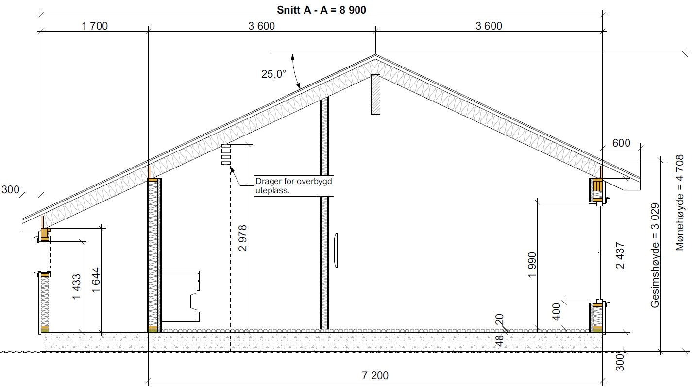 Fjellfiol - Snitt A - A Galleribilde