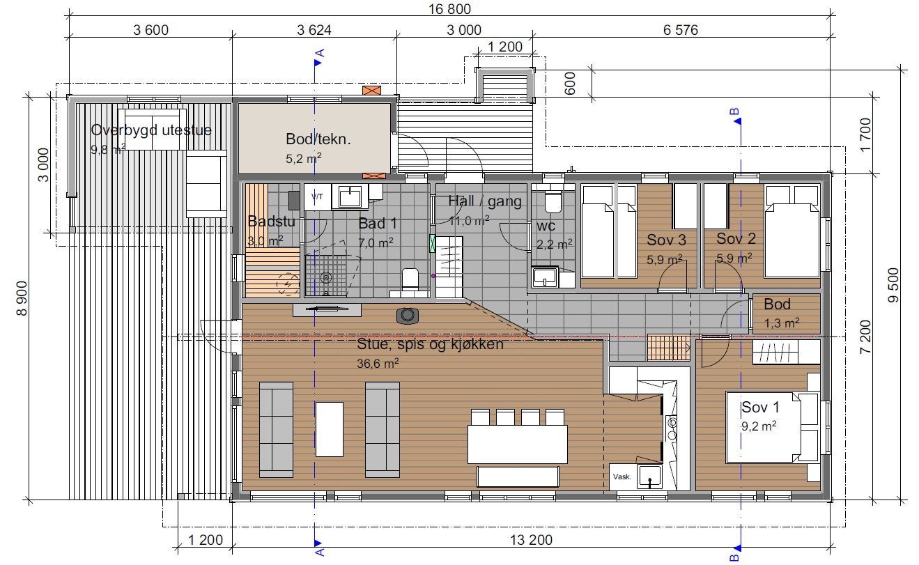 Fjellfiol - Hovedplan Galleribilde