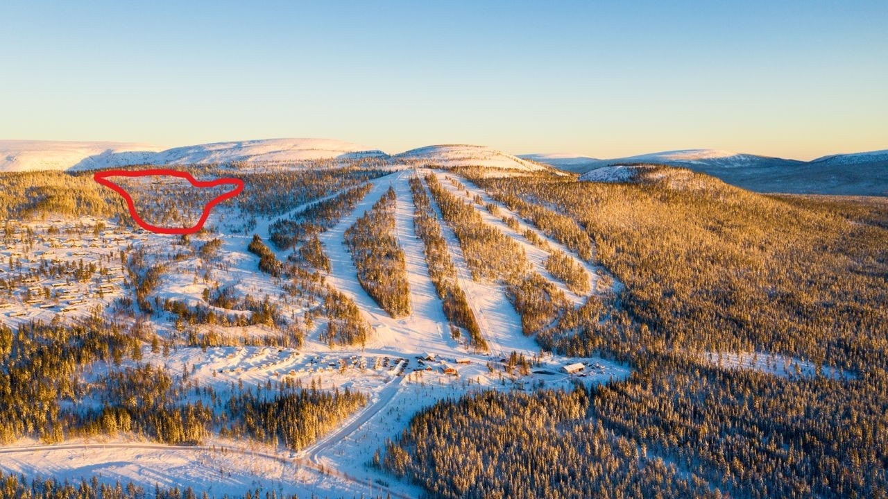 Fulufjellet Hytteområdet inntegnet på kart. Galleribilde