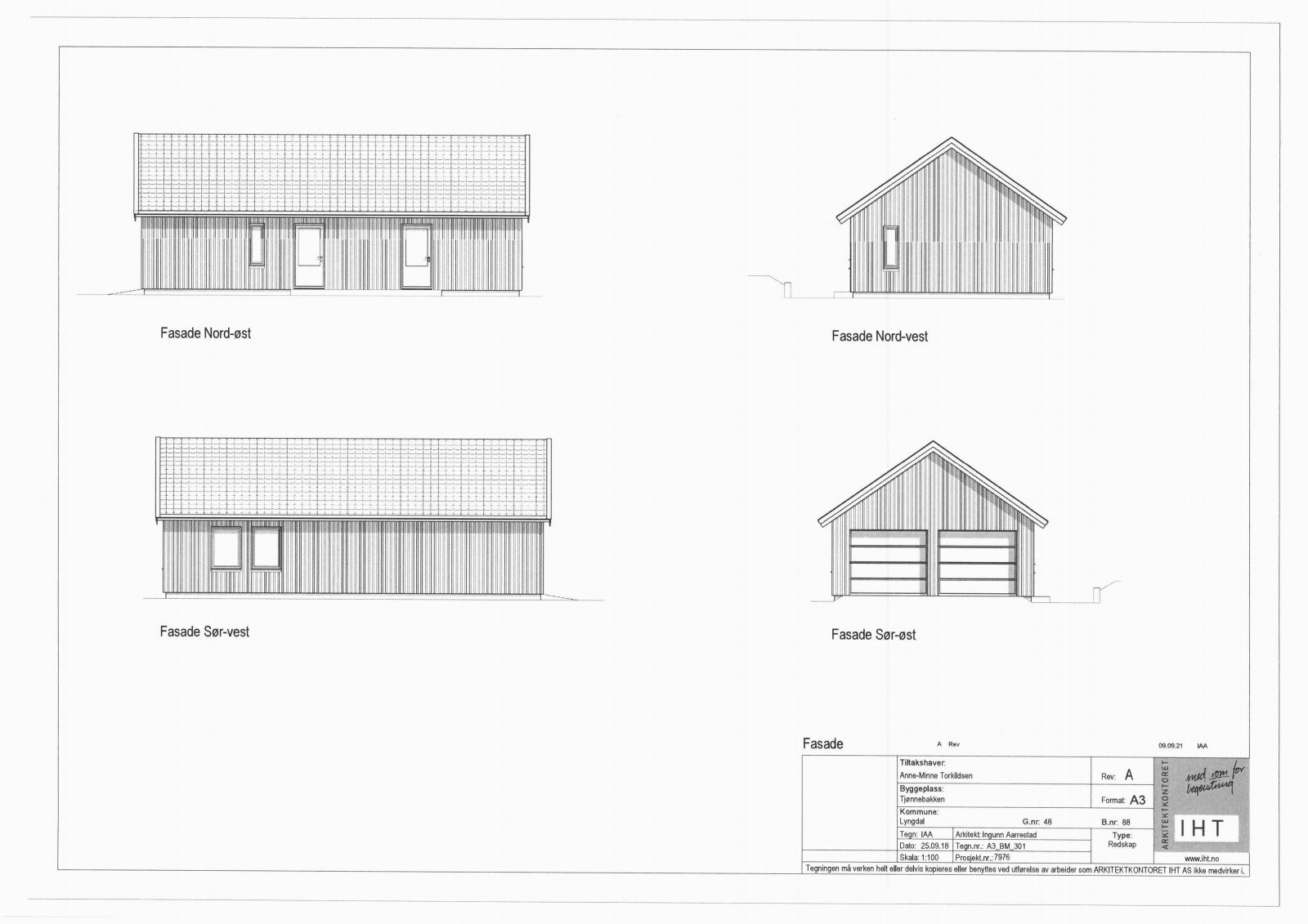 Fasade ny garasje Galleribilde