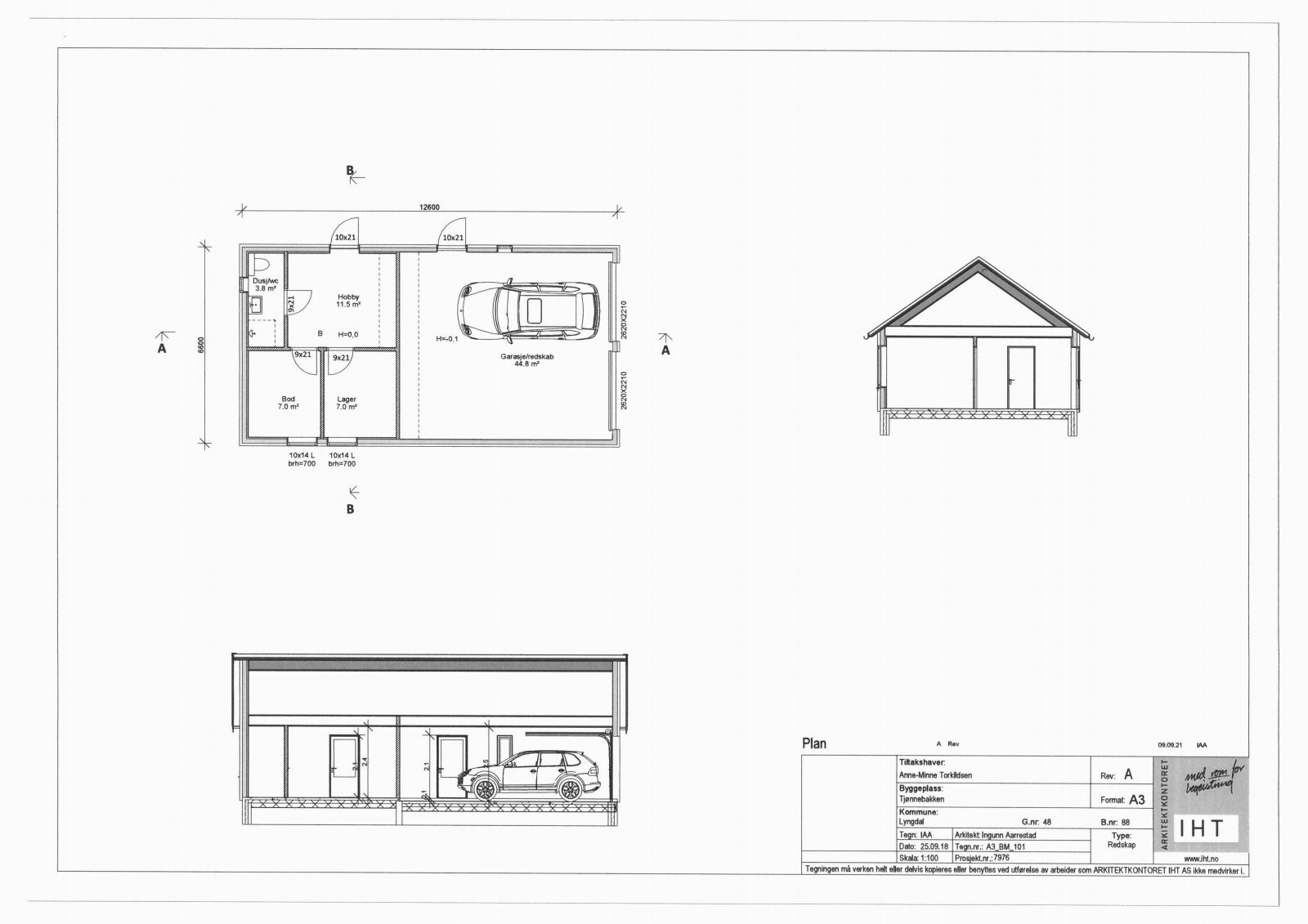 Plantegning ny garasje Galleribilde