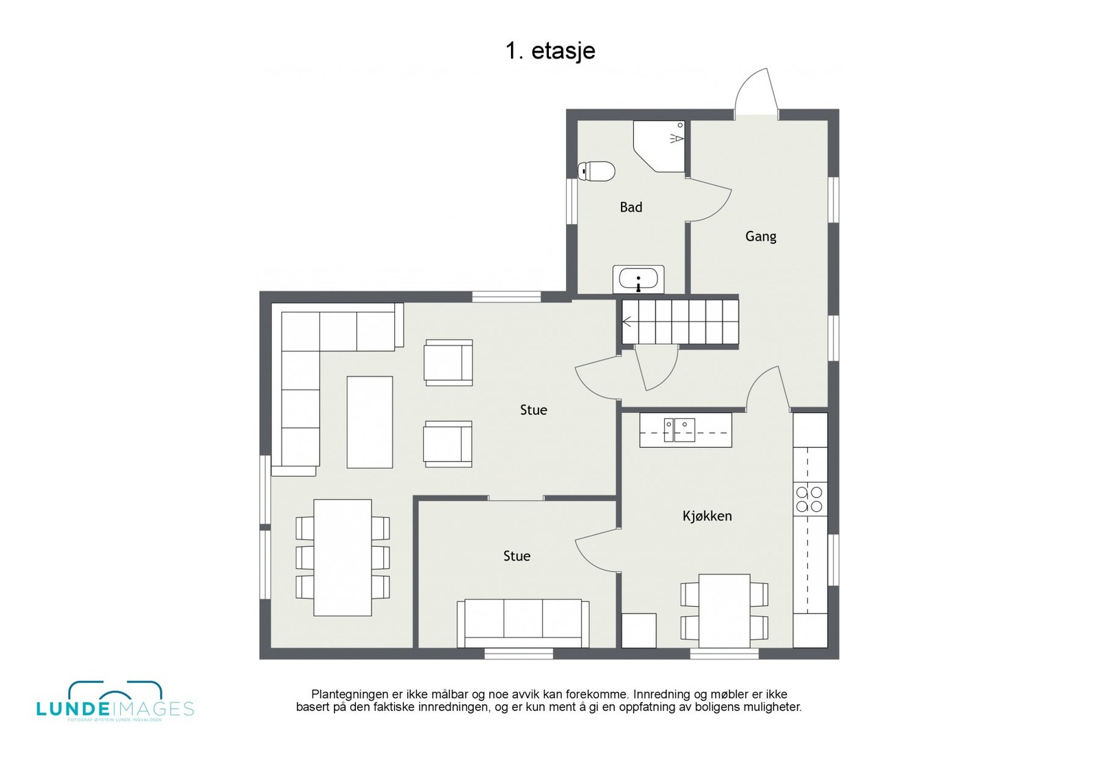Planskisse 1. etasje - Ikke målbar Galleribilde