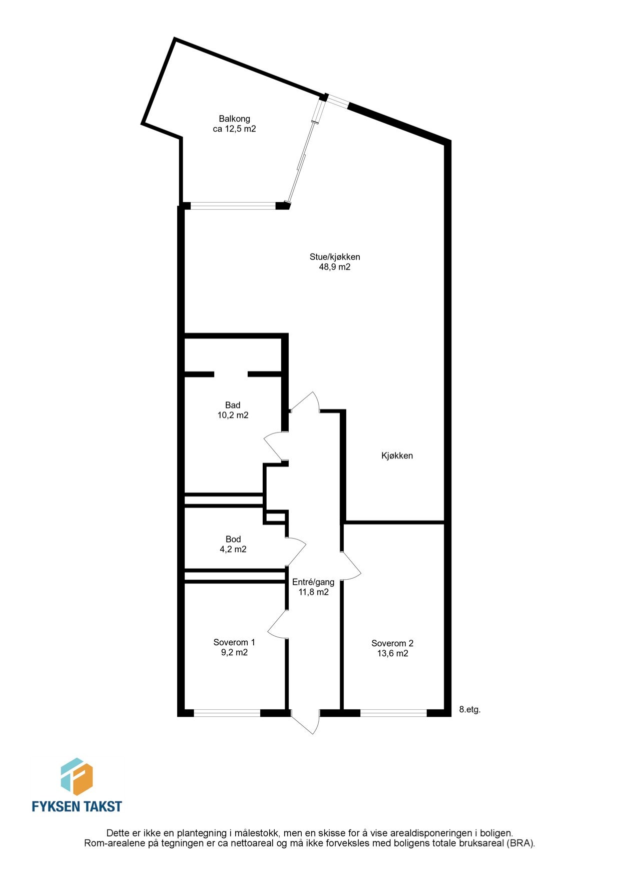 Planskisse av leiligheten. Galleribilde