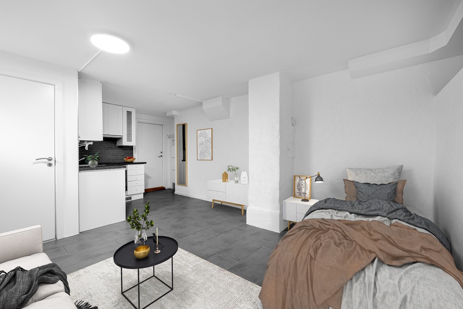 Forslag til innredning av stue - kun ment som illustrasjon Galleribilde