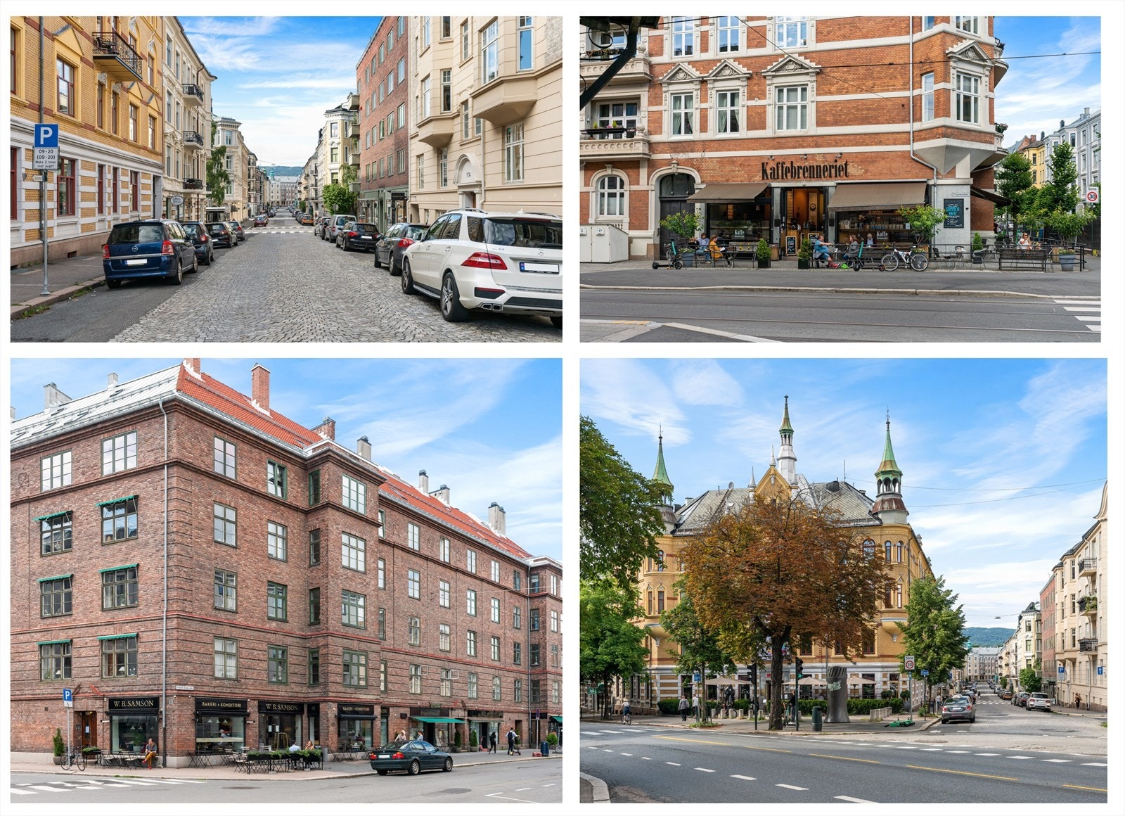 Nærområdet på Frogner er preget av klassiske og majestetiske bygårder med et mangfold av kafeer og serveringssteder Galleribilde