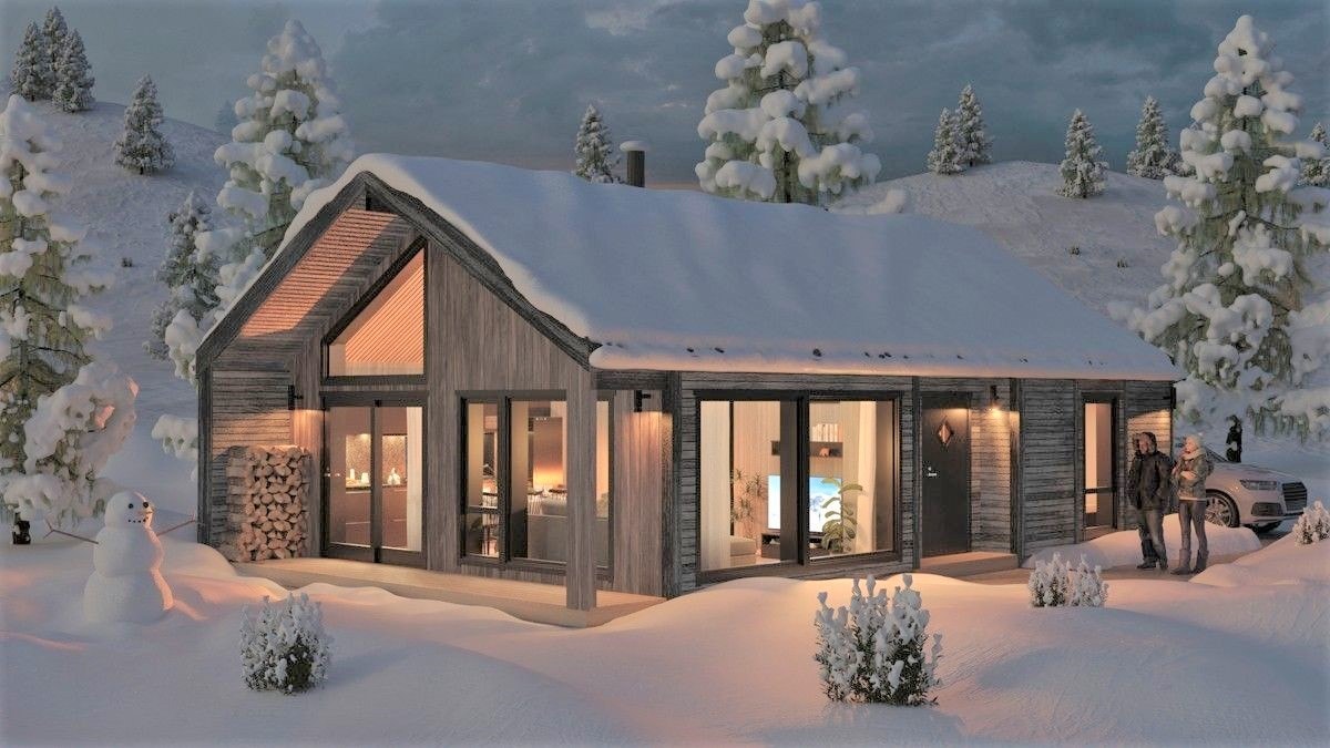 Bjørgålia er en kompakt og arealeffektiv hytta, perfekt for en aktive familien. Galleribilde