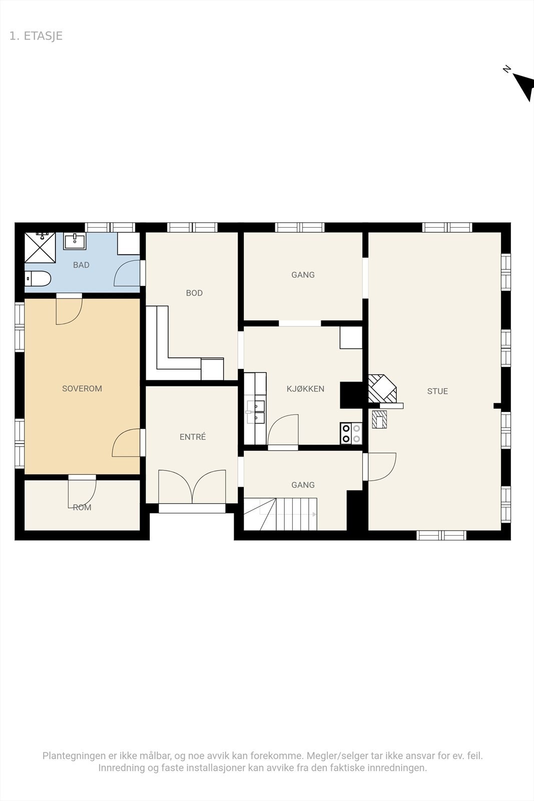 Plantegninger 1. etasje Galleribilde