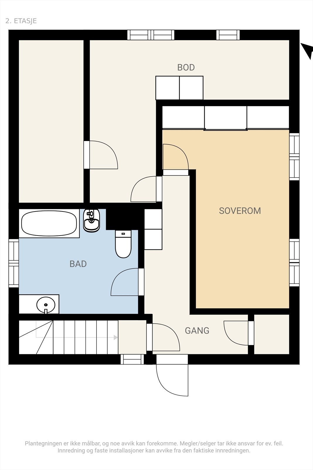Plantegning 2. etasje Galleribilde