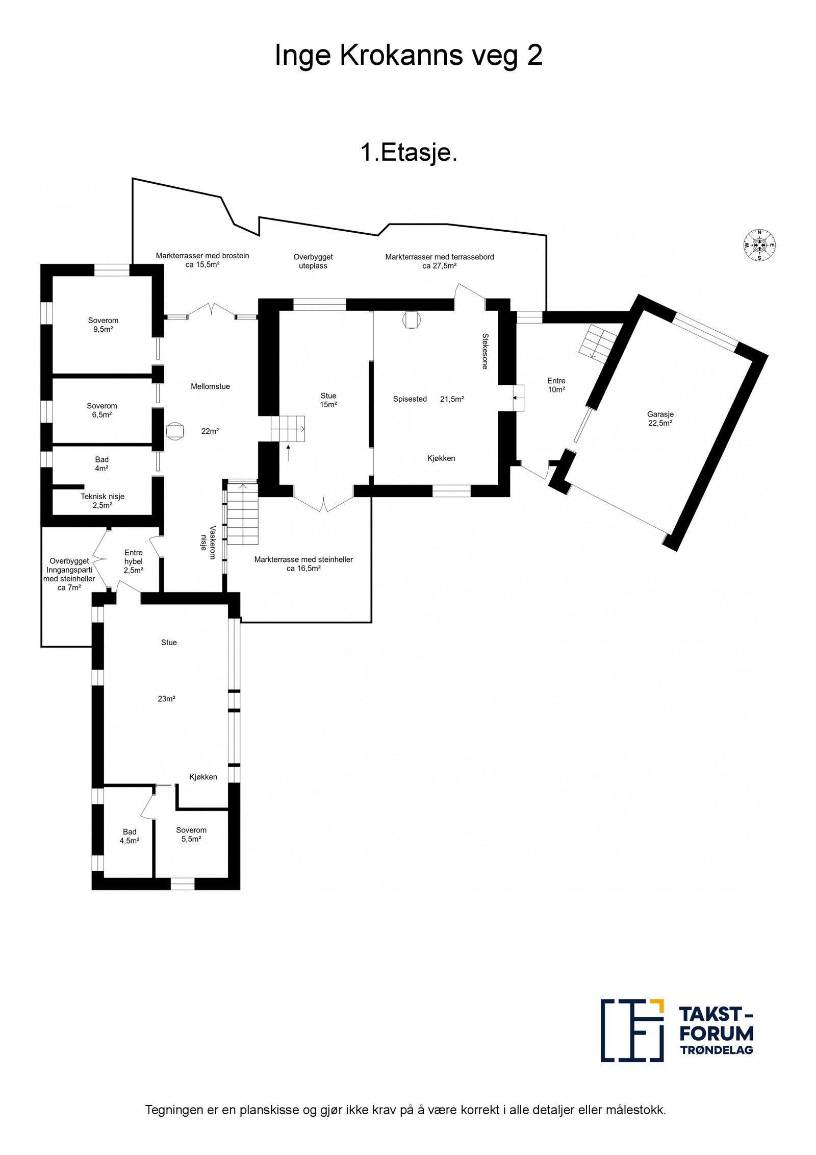 Planskisse 1 etasje Galleribilde