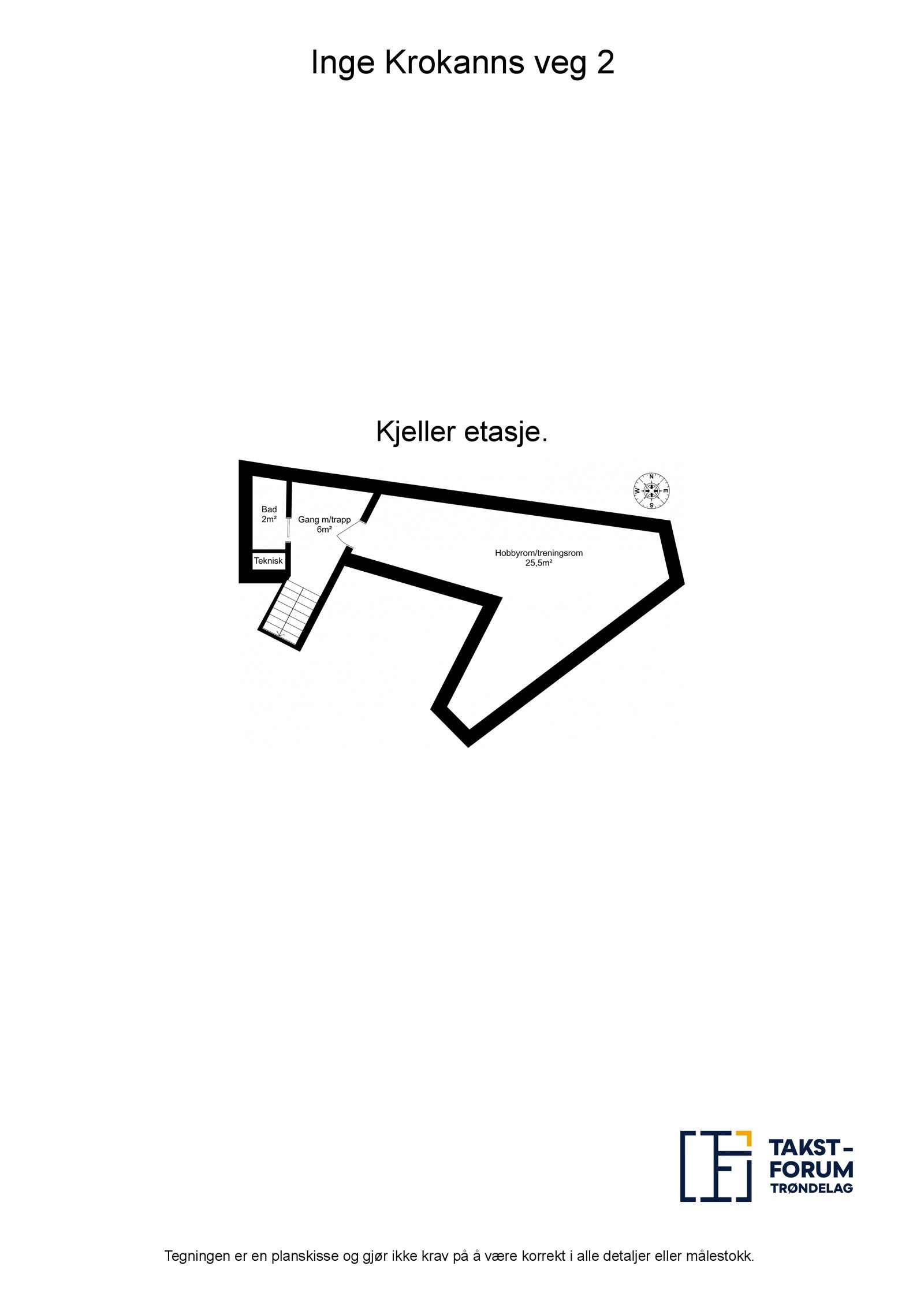 Planskisse kjeller Galleribilde