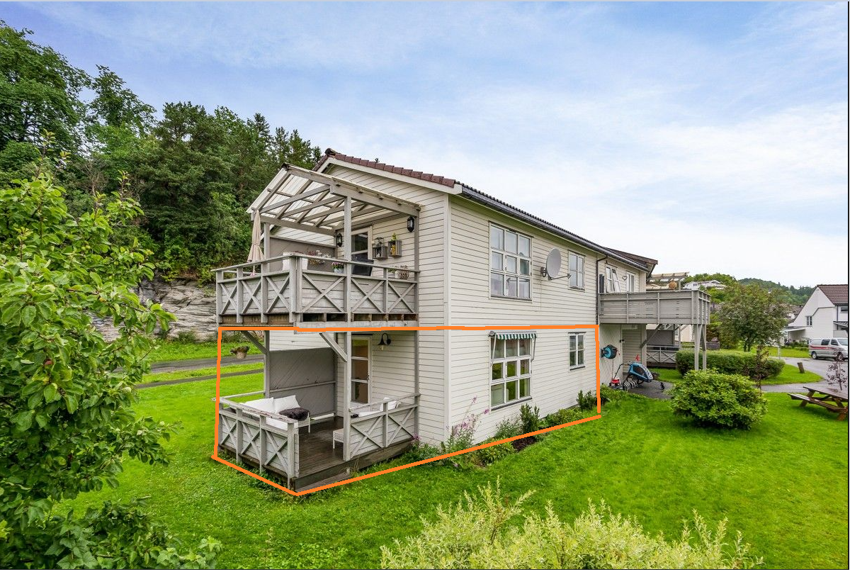 Fellesområdet er pent med rikelig med boltreplass for de minste, og området anses som meget barnevennlig Galleribilde