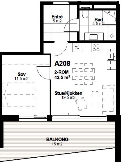 Plantegning av leiligheten. Galleribilde