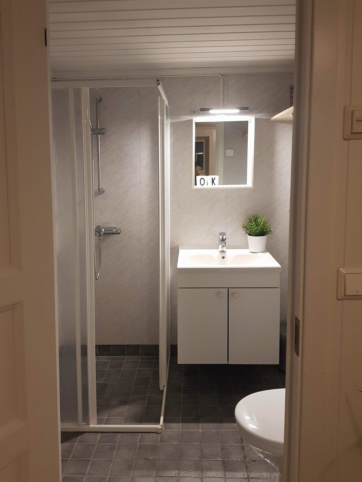 Bad med toalett og dusj Galleribilde