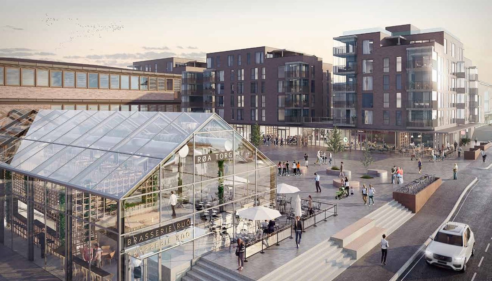 Røa Torg er nesten helt ferdigstilt og blir en fantastisk ny møteplass for menneskene som bor i området. Illustrasjonsbilde hentet fra LPO Arkitekter. Galleribilde