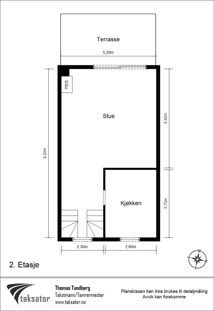 2. etasje: Kjøkken og stue. Utgang fra stue til sydvendt terrasse med ypperlige solforhold. Galleribilde