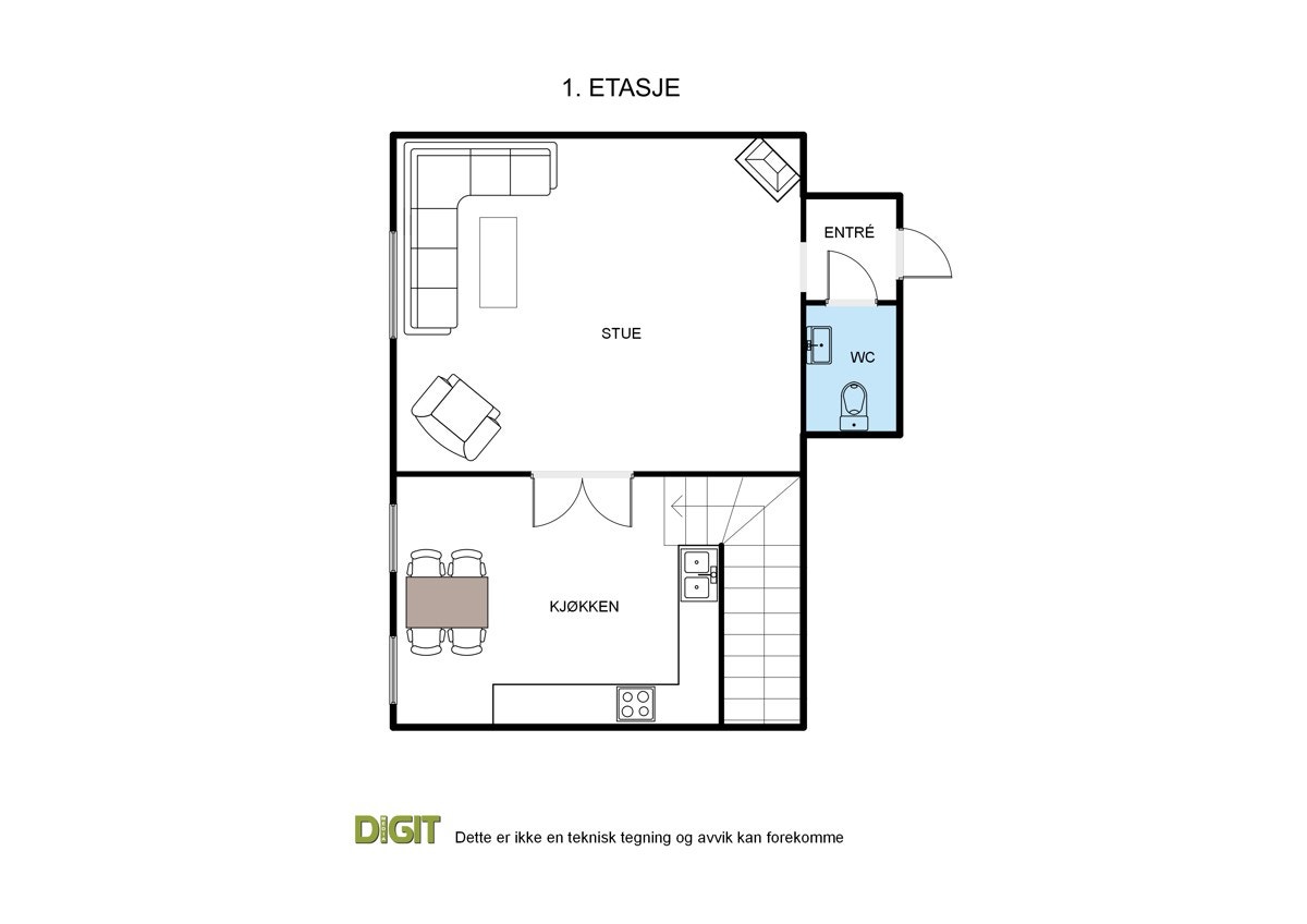 Planløsning 1.etg Galleribilde
