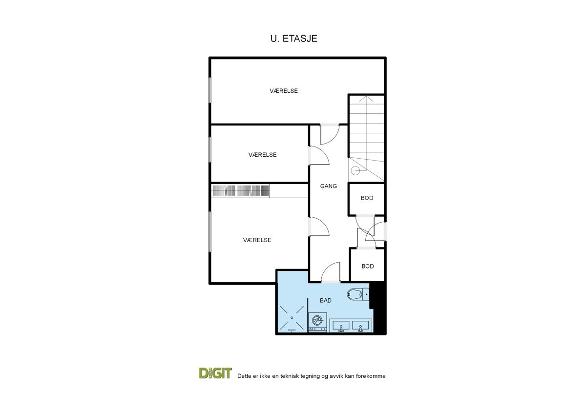 Planløsning underetasjen Galleribilde