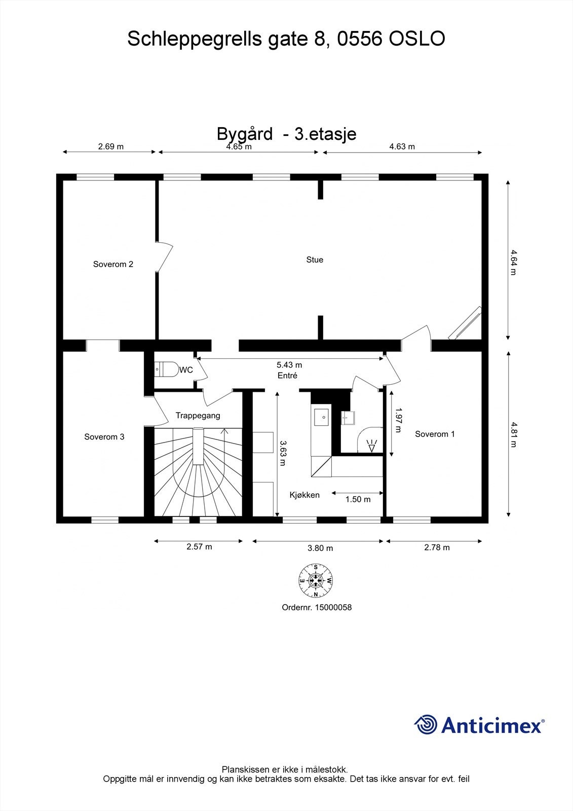 Plantegning 3.etasje Galleribilde
