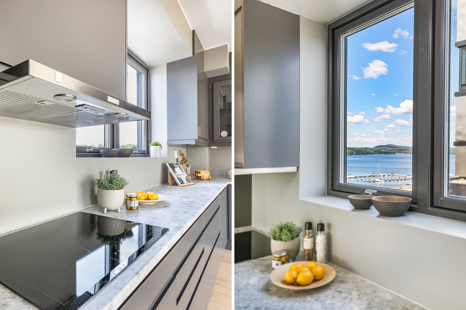 Utsikt mot Mossesundet er det til og med fra kjøkkenet. Galleribilde