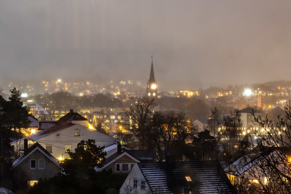Utsikt mot Fredrikstad sentrum og Domkirken. Galleribilde