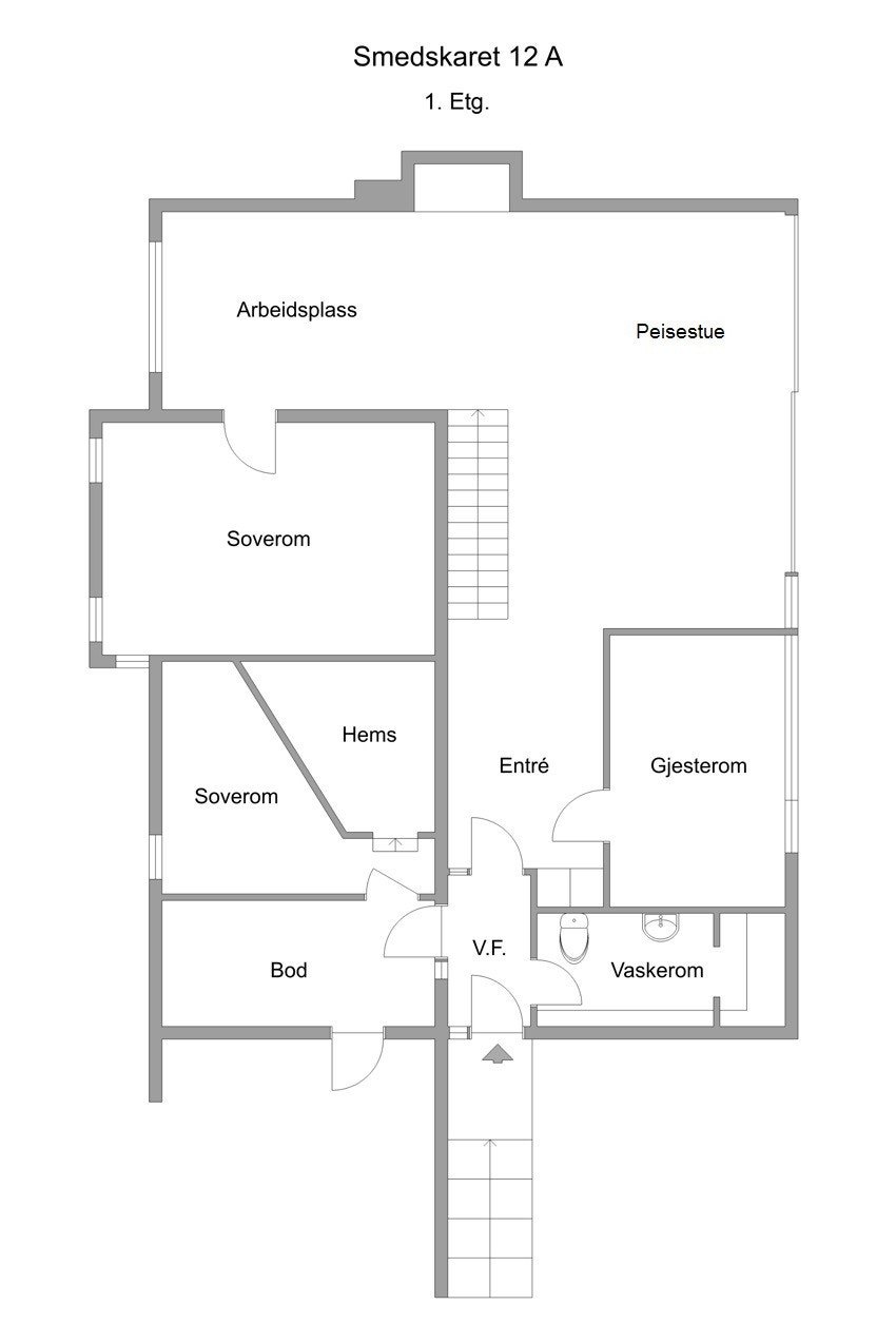 Plantegning, 1. etasje Galleribilde