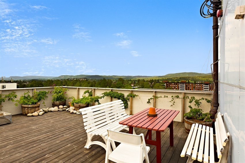 Du får tilgang til to takterrasser med panoramautsikt. Galleribilde