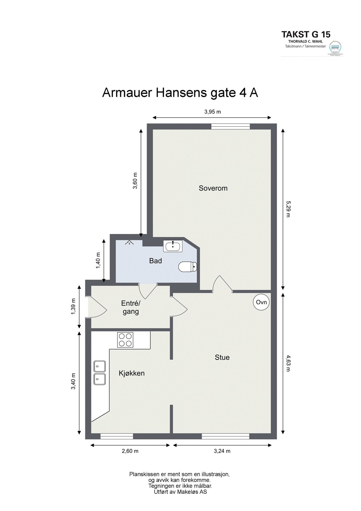 Plantegning- Armauer Hansens gate 4 A Galleribilde