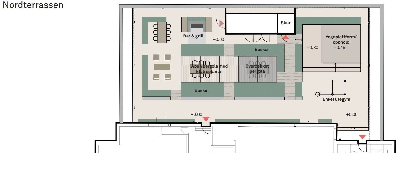 Takterrassen Nord. Designet av Snøhetta. Ferdigstilles i 2021 Galleribilde