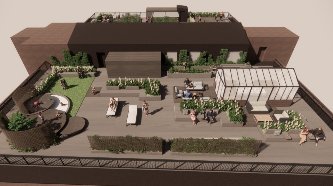 Hvordan den ferdige sørlige takterrassen skal se ut. Galleribilde