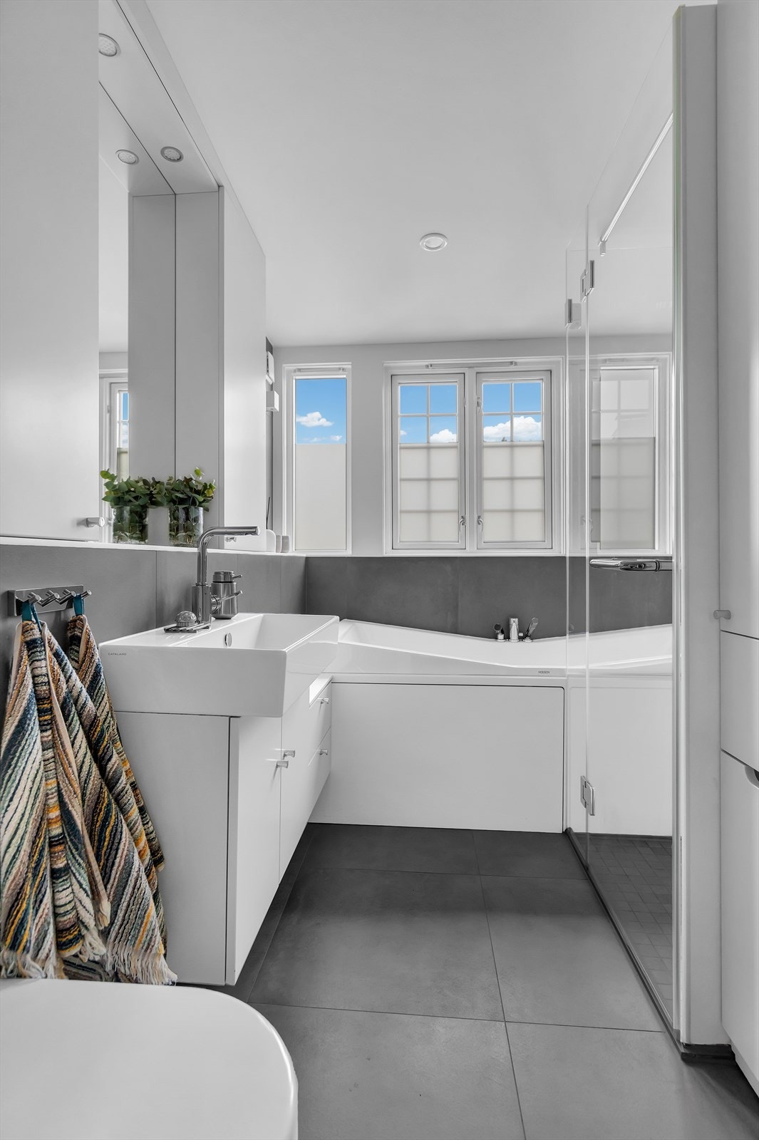 Stor dusjsone med glassdører Galleribilde