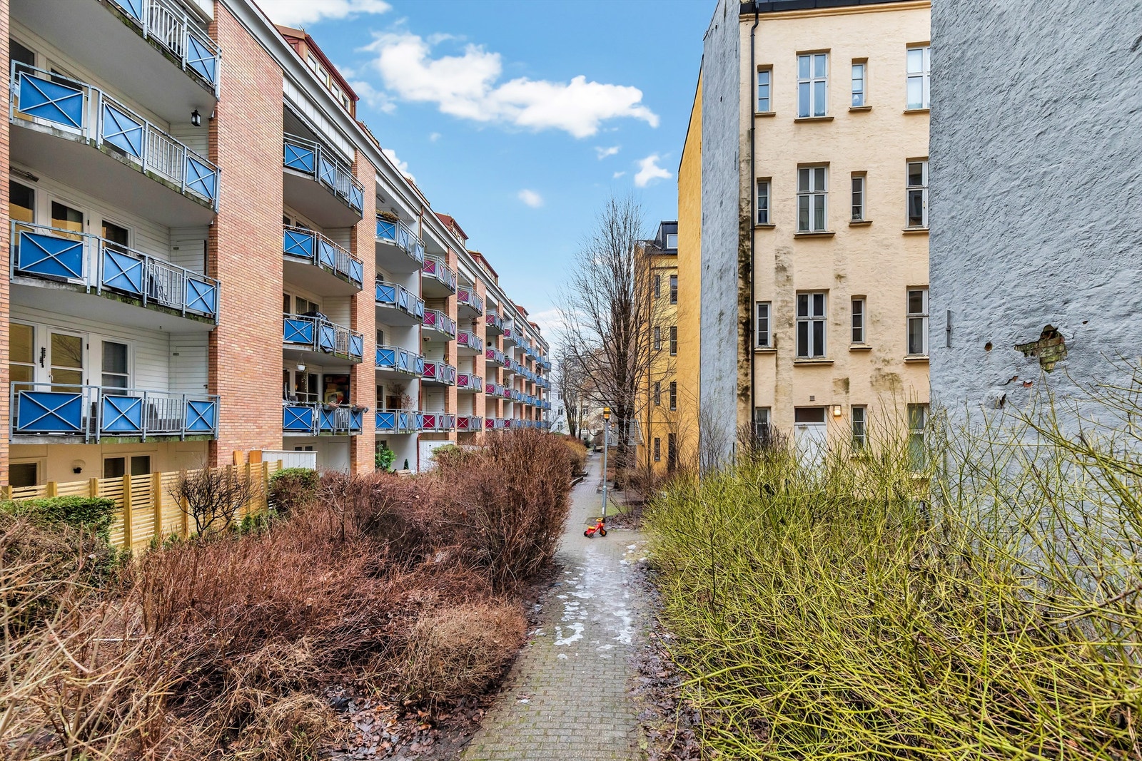 Lorrykvartalet. Sameiet er en del av dette hyggelige bakgårdsfelleskapet. Galleribilde