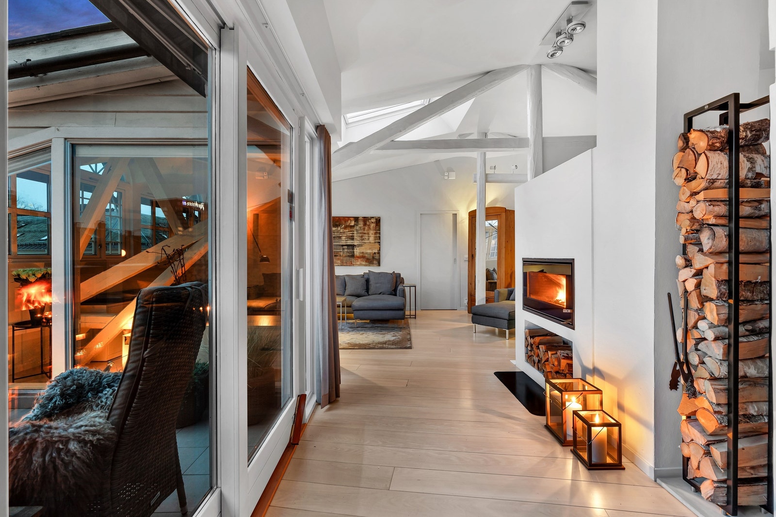 Lekker innebygget peisovn Galleribilde