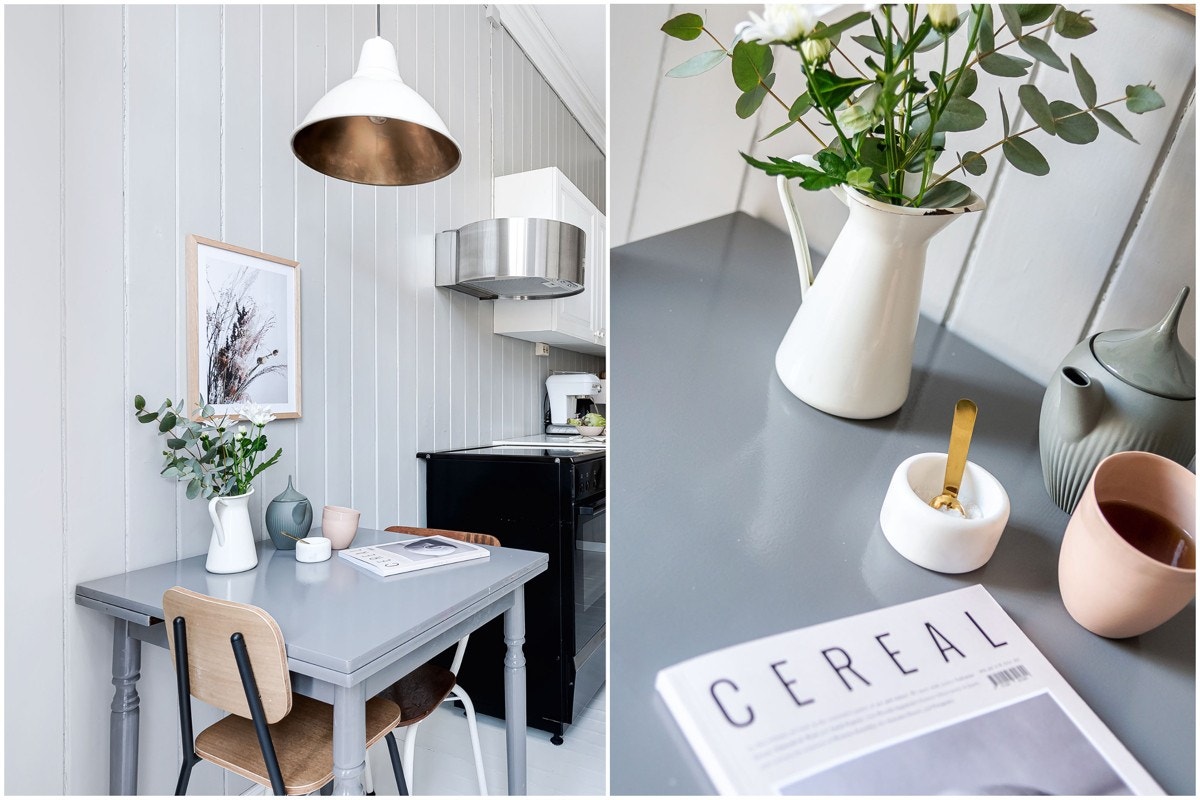 Det er god plass til et spisebord på kjøkkenet. Galleribilde