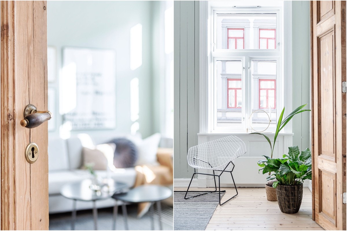 Dører og dørhåndtak fra byggeåret. Galleribilde