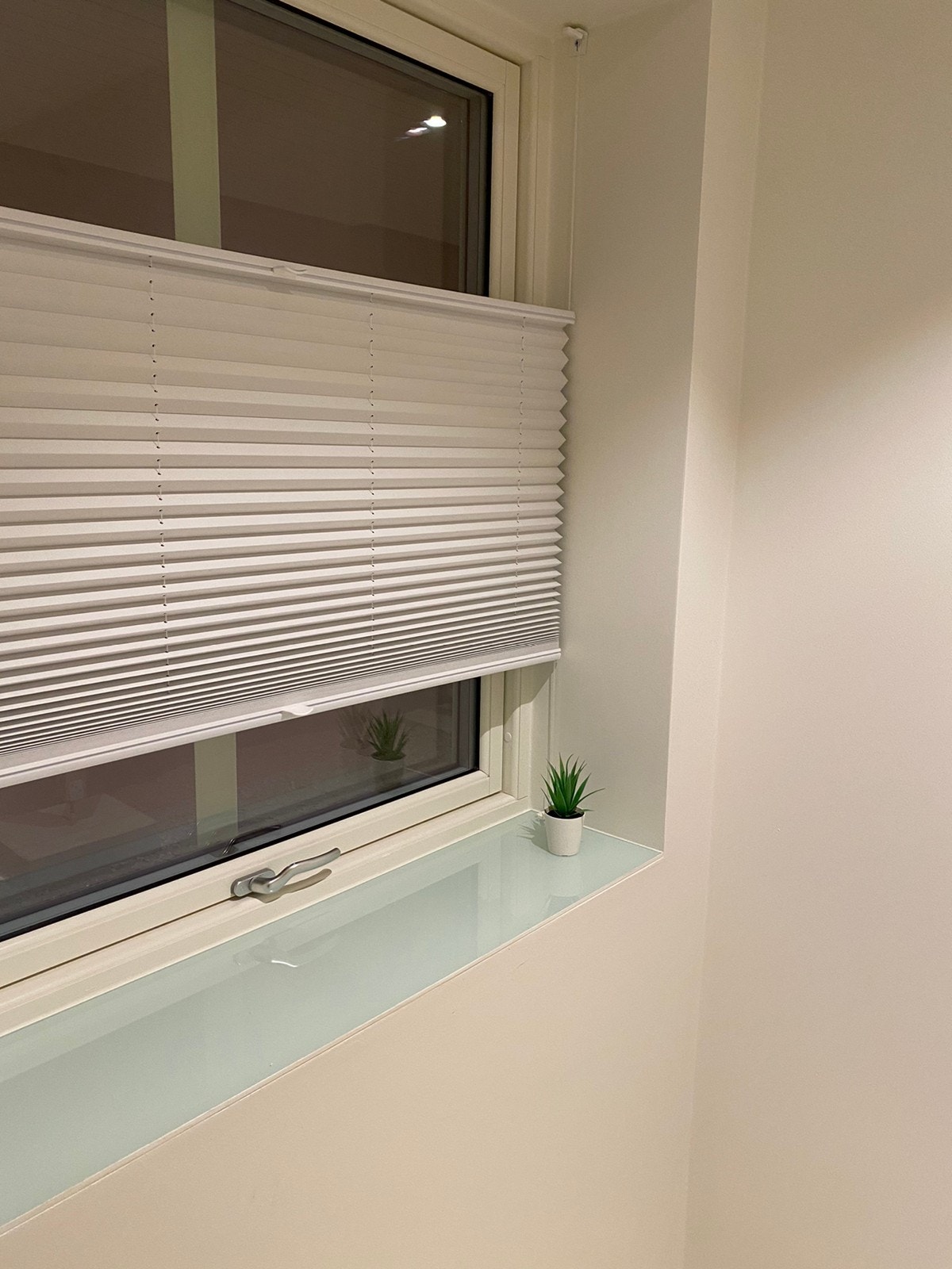 Alle vinduer har montert Plisségardiner Galleribilde