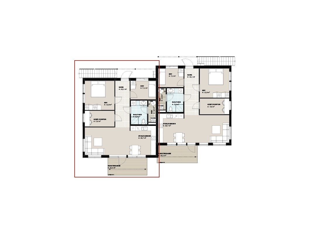 3A ligger i 1.etasje Galleribilde