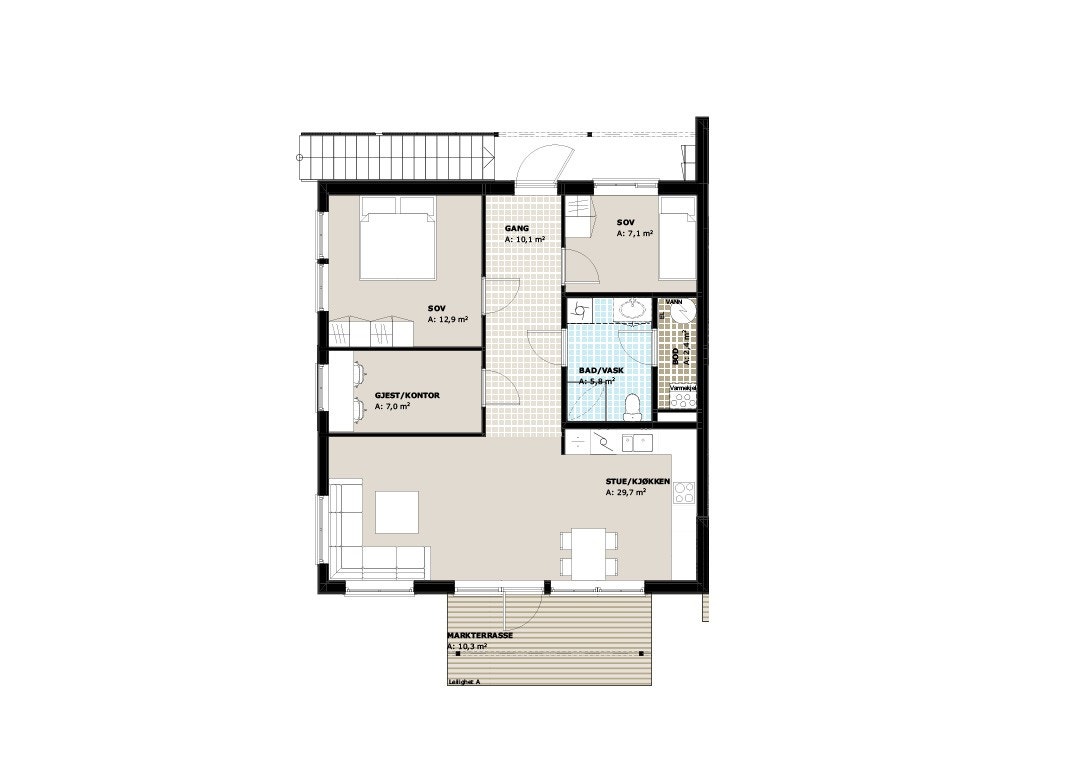 Plantegning 3A Galleribilde