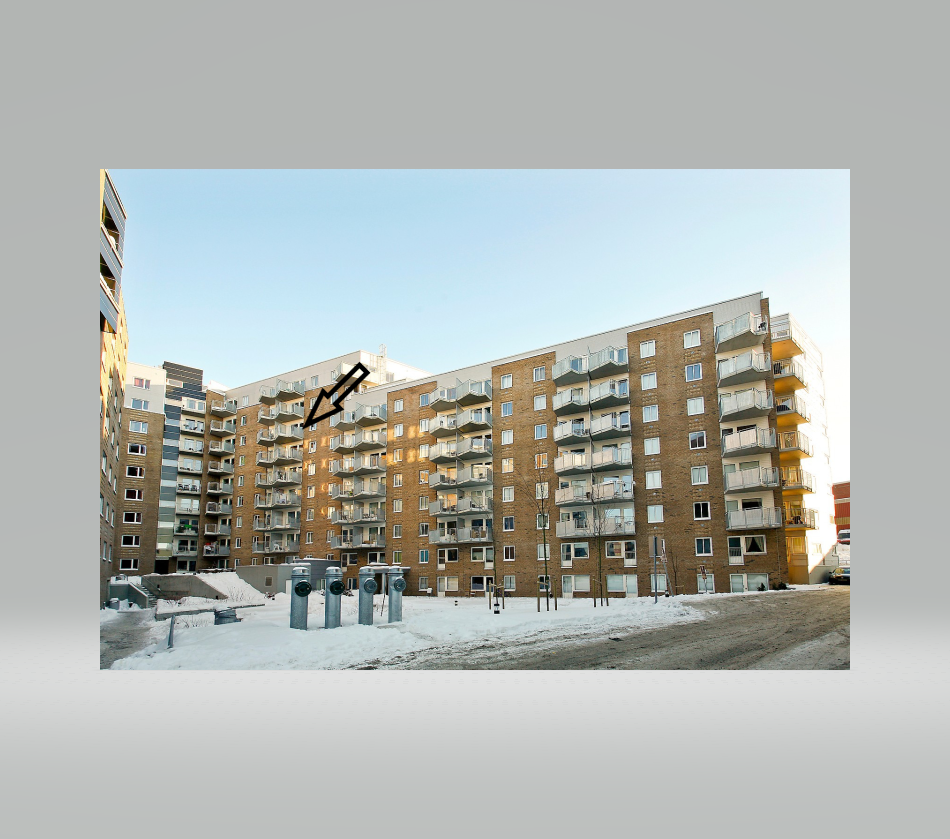 Fasade, leilighetens balkong Galleribilde