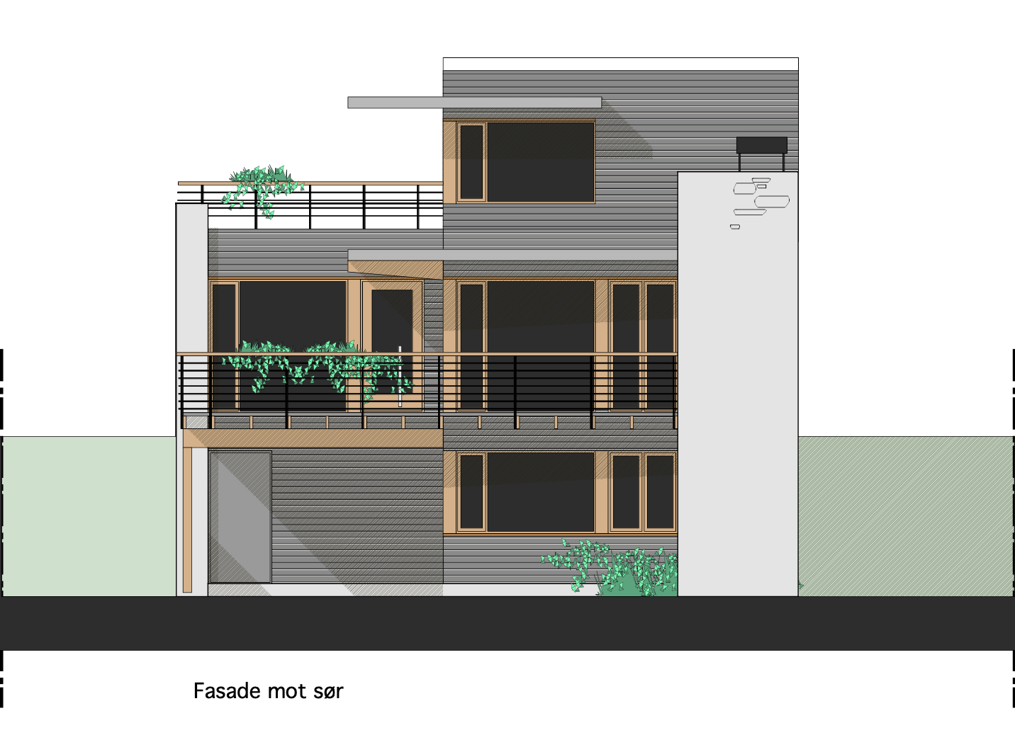 Fasade mot syd (mot Lesundet) Galleribilde