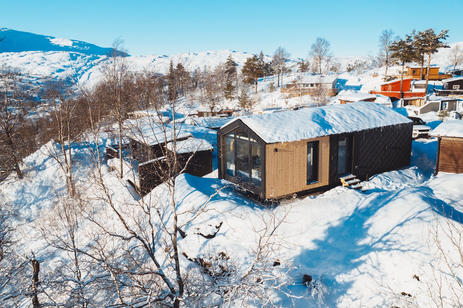 Ny innflyttingsklar hytte på Kvamskogen Camping. Galleribilde