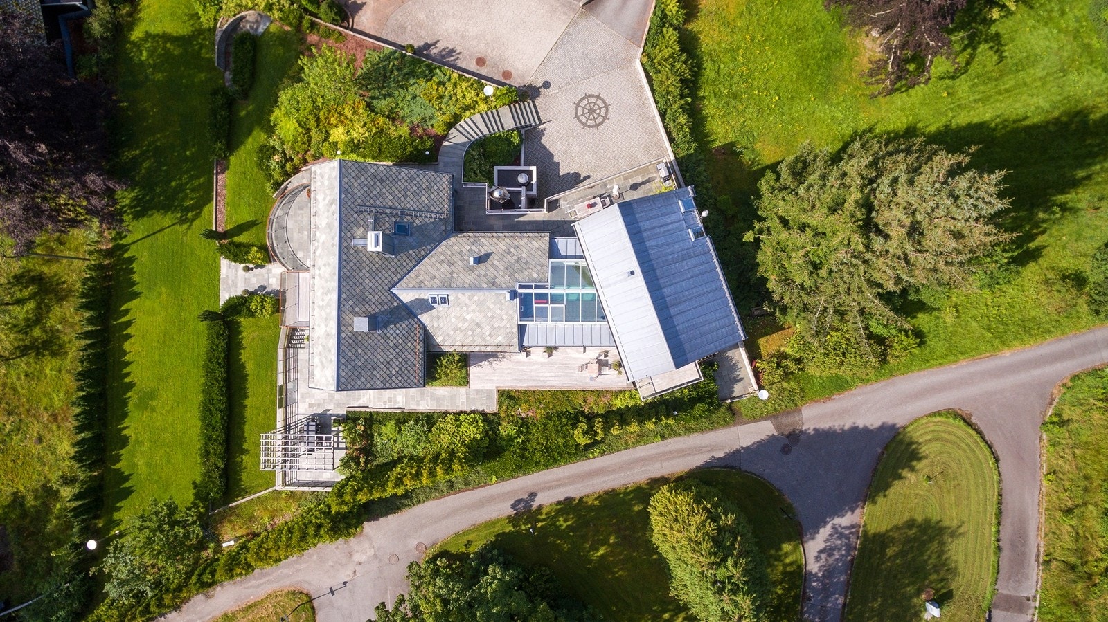 Eiendommen sett ovenfra Galleribilde