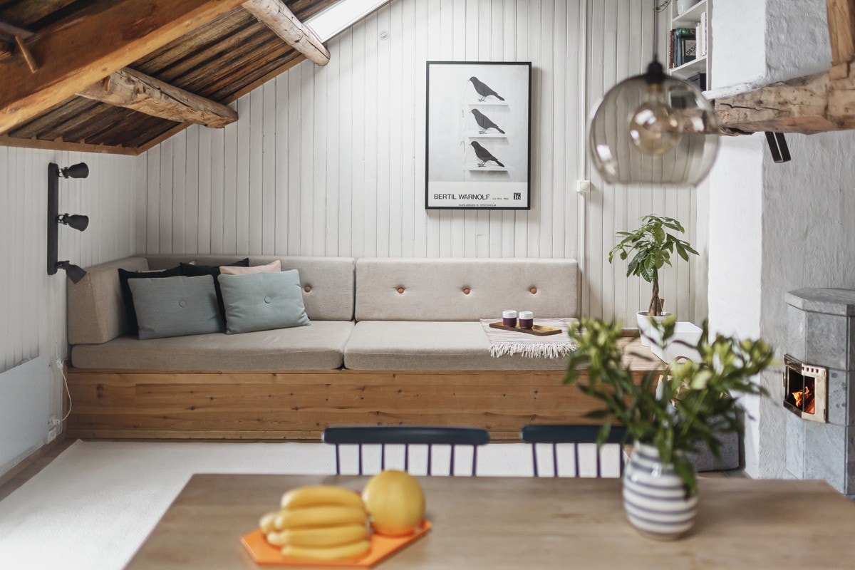 Leiligheten er naturlig delt opp i soner, med en åpen løsning mot kjøkkenet. Galleribilde