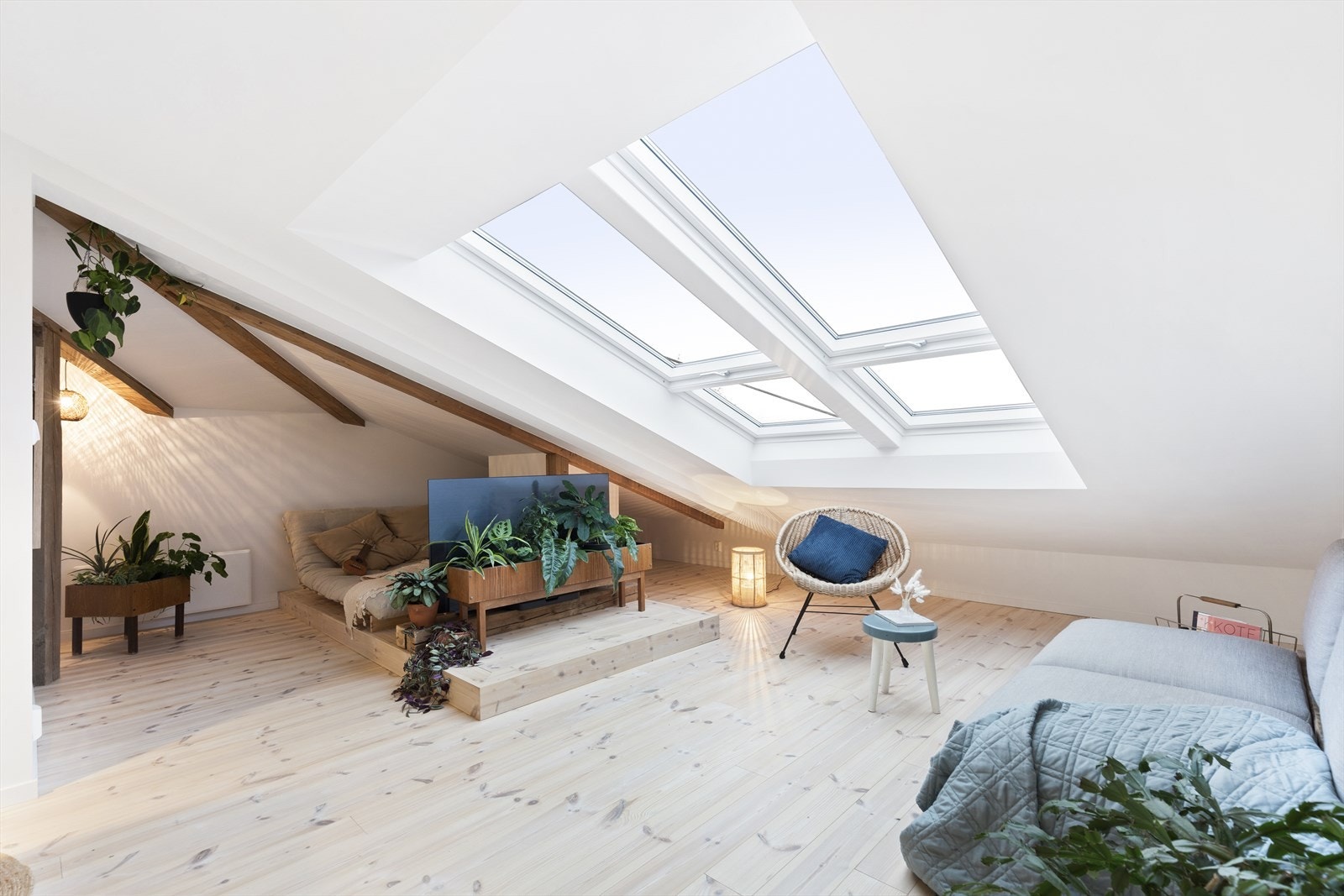 Store vindusflater slipper inn rikelig med lys Galleribilde