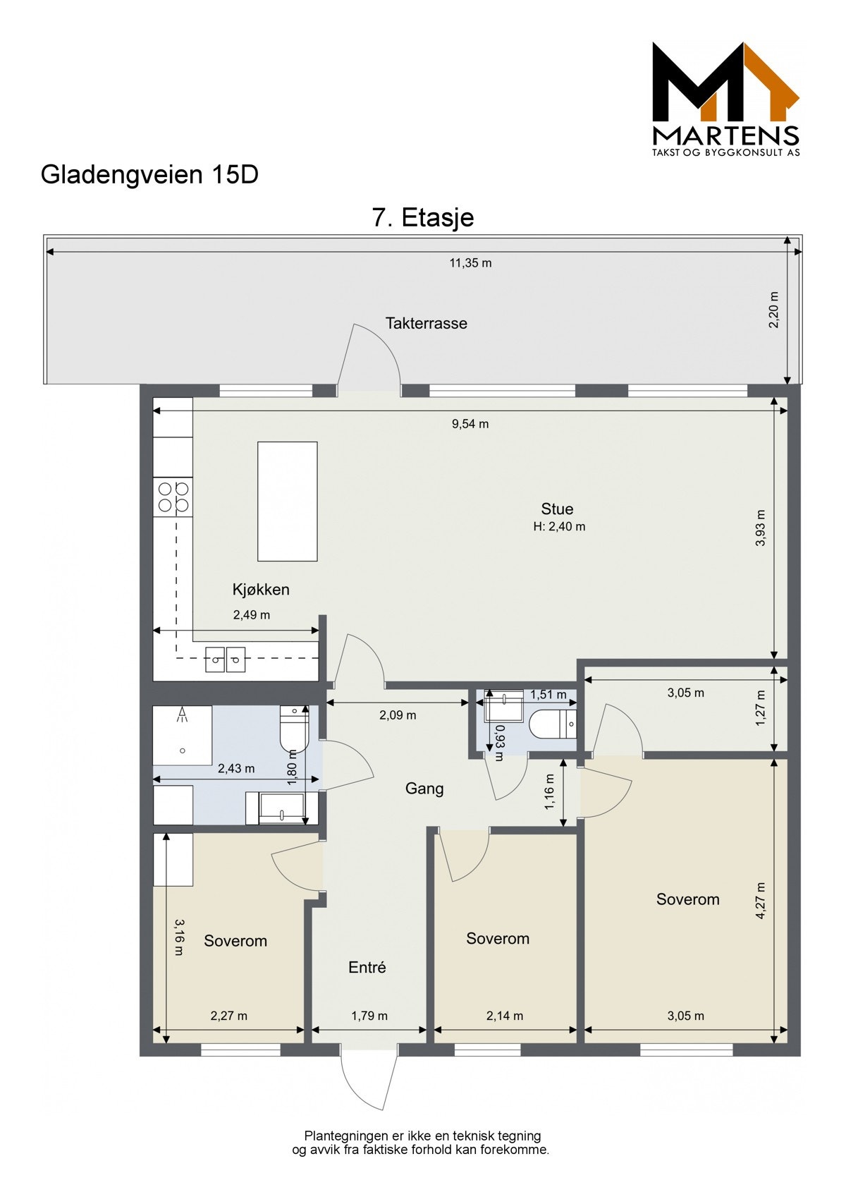 Leiligheten er en 90 kvm stor toppleilighet sentralt beliggende på populære Ensjø! Galleribilde