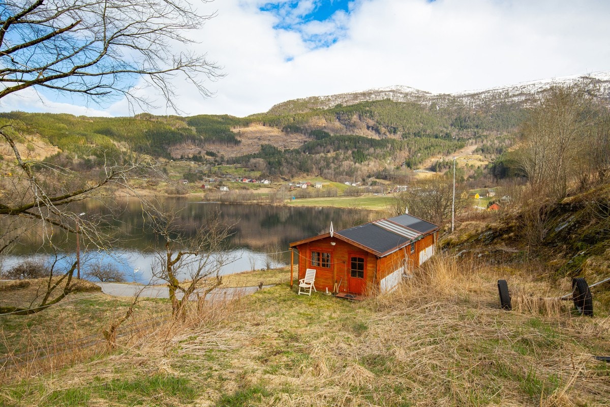 Uthus-primitiv hytte Galleribilde