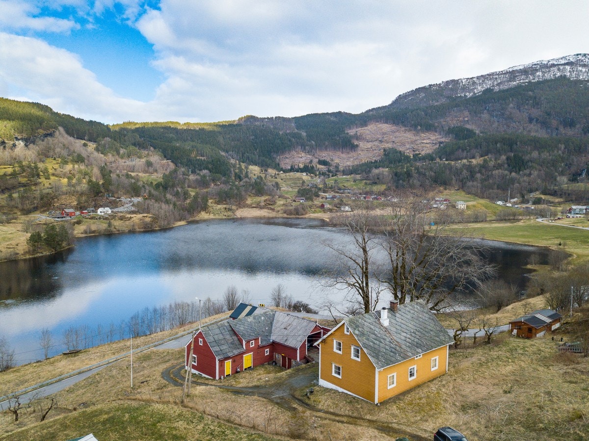 Nydelig utsikt ned mot vannet Galleribilde