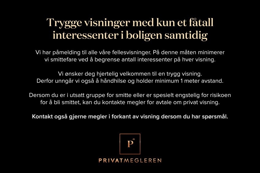Informasjon om gjennomføring av visninger ifm. Covid-19 pandemi. Galleribilde