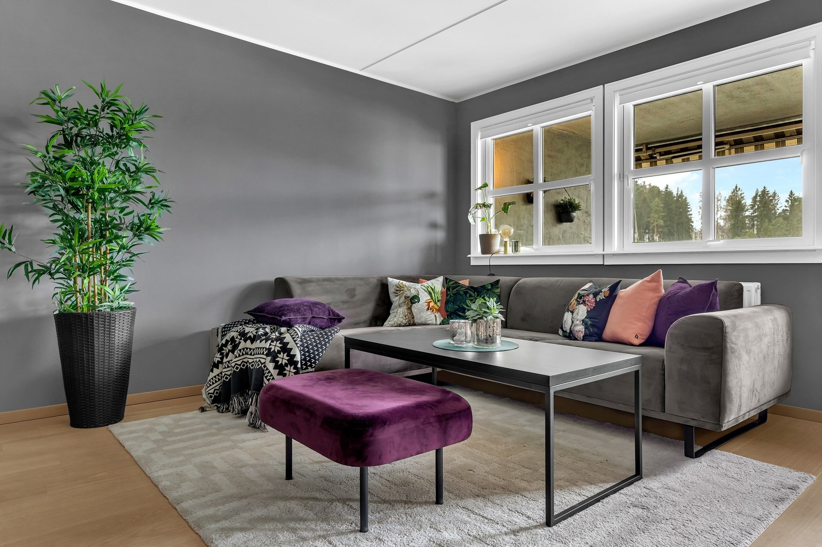 God plass til møblering i stuen. Galleribilde