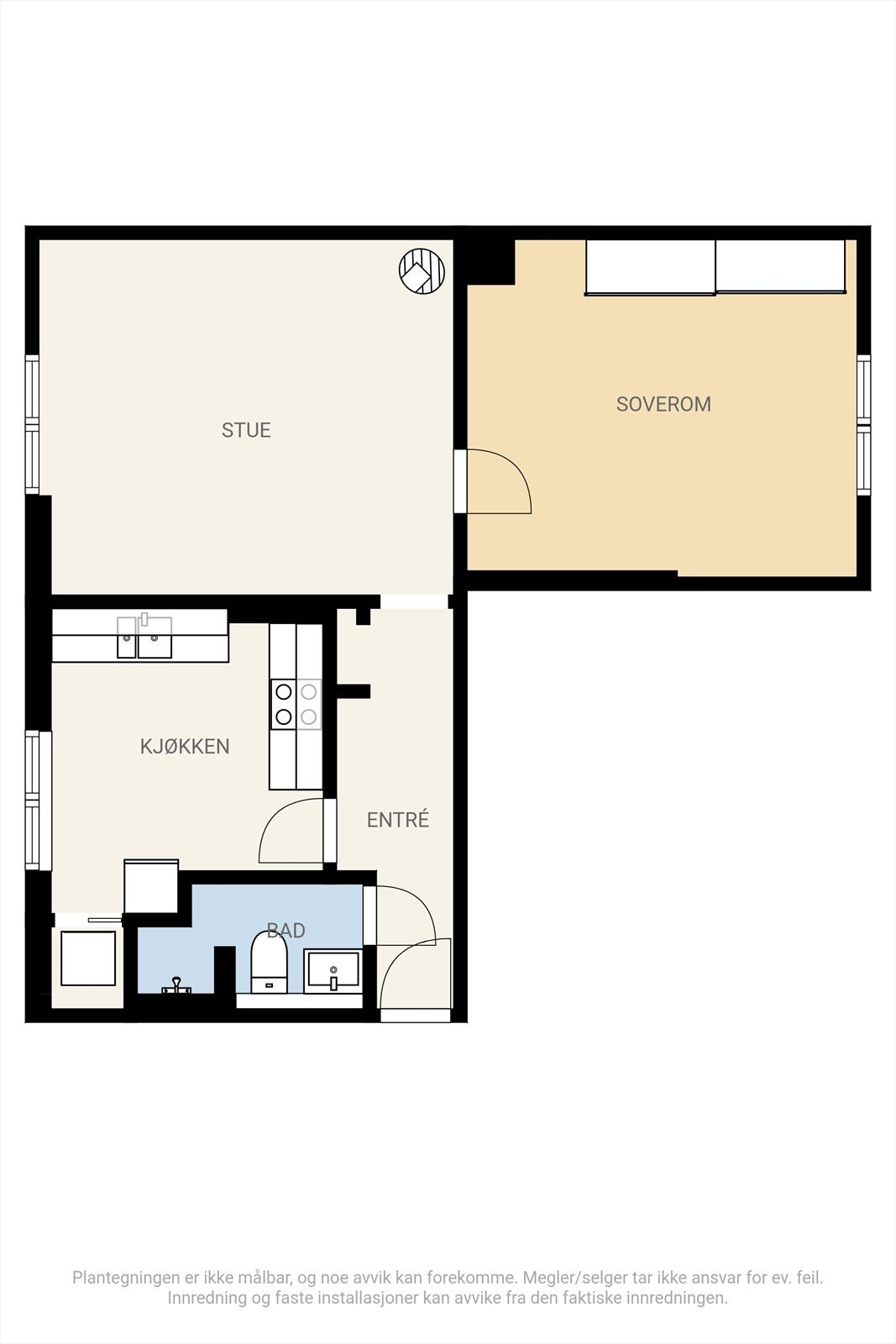 Leiligheten ligger i byggets 2. etasje og har en god planløsning. Galleribilde